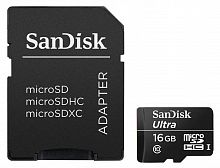 Карта памяти MicroSD 16 Gb Класс 10 Sandisk ULTRA 30Mb/s адаптер - фото