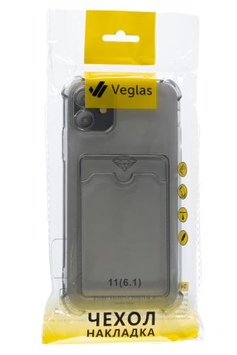 Чехол-накладка для iPhone 11 VEGLAS Air Pocket черно-прозрачный оптом, в розницу Центр Компаньон фото 4