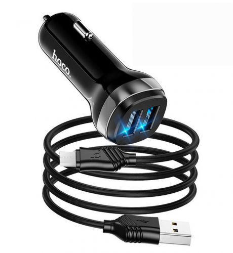 АЗУ USB 2.4A 2 USB порта HOCO Z40 кабель MicroUSB черный - оптовая продажа АЗУ USB 2.4A 2 USB порта HOCO Z40 кабель MicroUSB черный - фото