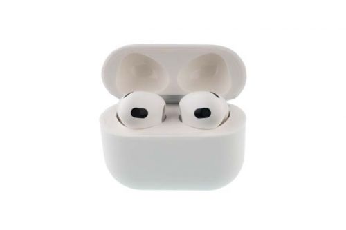 Чехол для наушников Airpods 3 Silicone case белый - фото