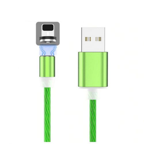 Кабель USB Lightning 8Pin X-Cable Магнитный Светящийся 1м зеленый  оптом, в розницу Центр Компаньон