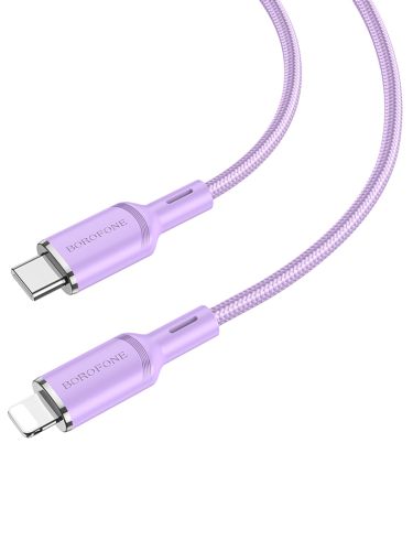 Кабель USB Lightning 8Pin BOROFONE BX90 Cyber 2.4A 1м фиолетовый оптом, в розницу Центр Компаньон фото 2