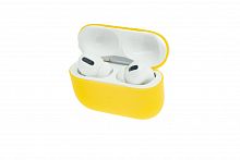 Чехол для наушников Airpods Pro Silicone без карабина желтый - фото