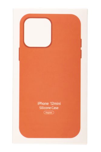 Чехол-накладка для iPhone 12 Mini SILICONE TPU поддержка MagSafe оранжевый коробка оптом, в розницу Центр Компаньон фото 4