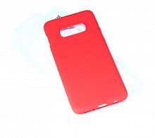 Чехол-накладка для Samsung G970 S10 E SOFT TOUCH TPU ЛОГО красный - фото