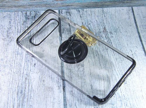 Чехол-накладка для Samsung G975F S10 Plus ELECTROPLATED TPU КОЛЬЦО черный - оптовая продажа фото 3 Чехол-накладка для Samsung G975F S10 Plus ELECTROPLATED TPU КОЛЬЦО черный - фото фото 3