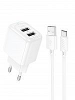 СЗУ USB HOCO CS51A 2.4A кабель Type-C белый - фото