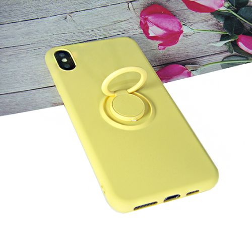 Чехол-накладка для iPhone XS Max SOFT TOUCH TPU КОЛЬЦО желтый  оптом, в розницу Центр Компаньон