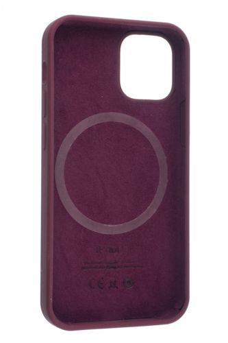 Чехол-накладка для iPhone 12 Mini SILICONE TPU поддержка MagSafe бордовый коробка - фото фото 3