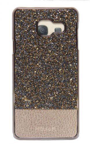 Чехол-накладка для Samsung A310 HOJAR стразы КОЖА золото - фото