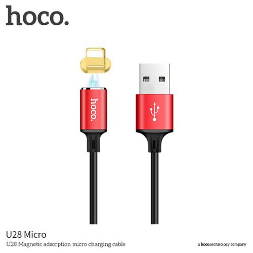 Кабель USB Lightning 8Pin HOCO U28 Magnetic 1м красный оптом, в розницу Центр Компаньон фото 3