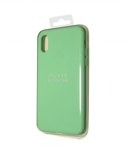 Чехол-накладка для iPhone X/XS SILICONE CASE закрытый ментоловый (50) - фото