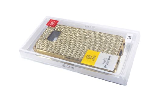 Чехол-накладка для Samsung G920 S6 C-CASE стразы РАМКА TPU золото оптом, в розницу Центр Компаньон фото 2