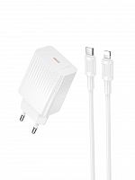 СЗУ Type-C BOROFONE BAS75A Source 3A PD30W кабель Apple 8Pin белый - фото