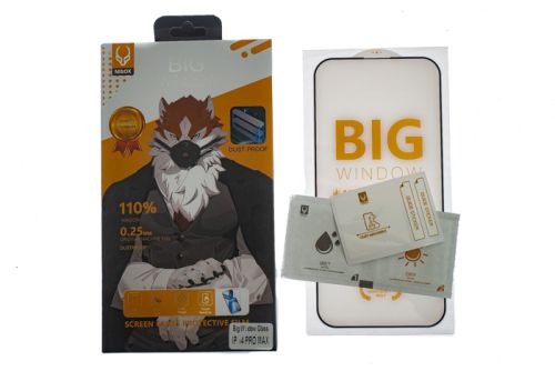 Защитное стекло для iPhone 14 Pro Max WOLF KING YOGA MASTER коробка черный оптом, в розницу Центр Компаньон фото 3