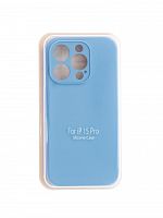 Чехол-накладка для iPhone 15 Pro VEGLAS SILICONE CASE Защита камеры сиренево-голубой (5) - фото