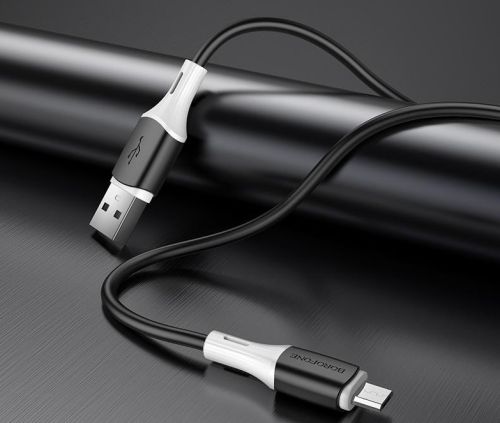 Кабель USB-Micro USB BOROFONE BX79 Silicone 2.4A 1м черный оптом, в розницу Центр Компаньон фото 3