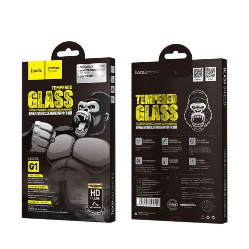 Защитное стекло для iPhone XS Max/11 Pro Max HOCO G1 Fast Attach черный оптом, в розницу Центр Компаньон фото 2