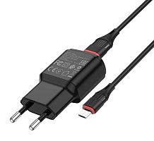 СЗУ USB 2.1A BOROFONE BA48A Orion кабель Lightning 8Pin черный - фото