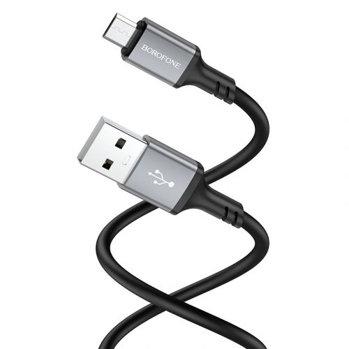 Кабель USB-Micro USB BOROFONE BX83 Silicone 2.4A 1м черный оптом, в розницу Центр Компаньон