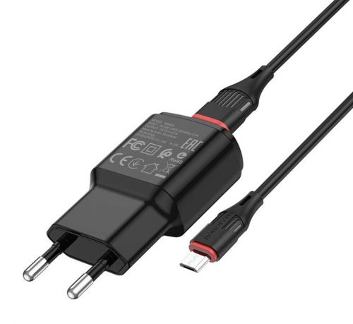 СЗУ USB 2.1A BOROFONE BA48A Orion кабель Lightning 8Pin черный - оптовая продажа СЗУ USB 2.1A BOROFONE BA48A Orion кабель Lightning 8Pin черный - фото