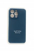 Чехол-накладка для iPhone 13 Pro VEGLAS SILICONE CASE Защита камеры темно-синий (8) - фото