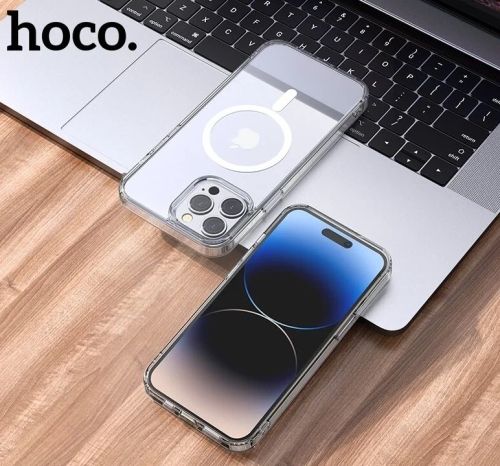 Чехол-накладка для iPhone 14 Plus HOCO Magnetic protective прозрачный оптом, в розницу Центр Компаньон фото 2