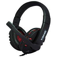 Наушники проводные KOMC A7 GAME головные черно-красный - фото
