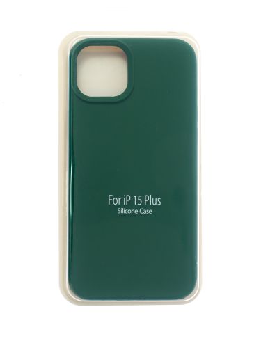 Чехол-накладка для iPhone 15 Plus SILICONE CASE закрытый темно-зеленый (49) оптом, в розницу Центр Компаньон