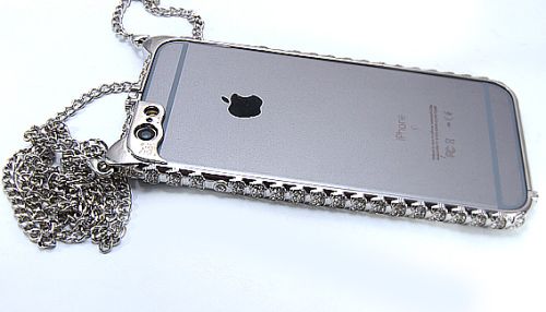 Бампер для iPhone 6/6S мет Hello Kitty стразы серебр оптом, в розницу Центр Компаньон фото 3