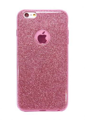 Чехол-накладка для iPhone 6/6S Plus  JZZS Shinny 3в1 TPU розовая - фото
