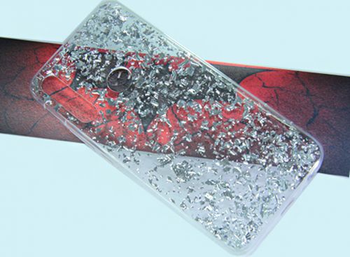 Чехол-накладка для HUAWEI Y9 2019 GLITTER TPU серебро - фото