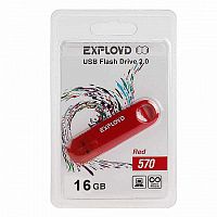 USB флэш карта 16 Gb USB 2.0 Exployd 570 красный - фото