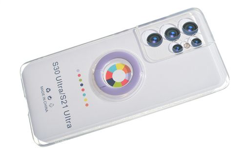 Чехол-накладка для Samsung G998F S21 Ultra NEW RING TPU сиреневый оптом, в розницу Центр Компаньон фото 3