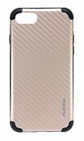 Чехол-накладка для iPhone 7/8/SE PLATINA TPU+PC Карбон золото - фото