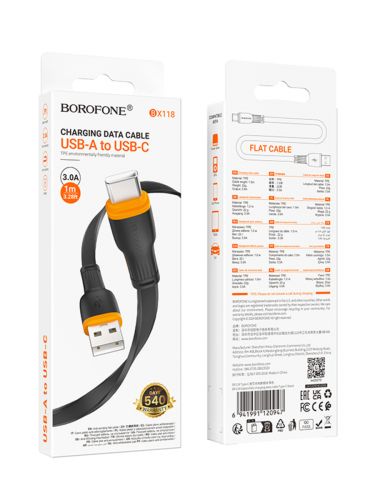 Кабель USB Type-C BOROFONE BX118 3A 1м черный - фото фото 6