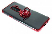 Купить Чехол-накладка для Samsung G965F S9 Plus ELECTROPLATED TPU КОЛЬЦО красный оптом, в розницу в ОРЦ Компаньон