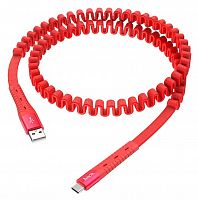 Кабель USB Type-C HOCO U78 Cotton elastic 3.0A 1.2м красный - фото