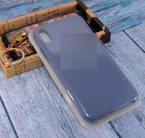 Чехол-накладка для iPhone XS Max SILICONE CASE AAA серая лаванда - фото
