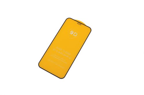 Защитное стекло для iPhone 12 Mini FULL GLUE (желтая основа) картон черный оптом, в розницу Центр Компаньон фото 2