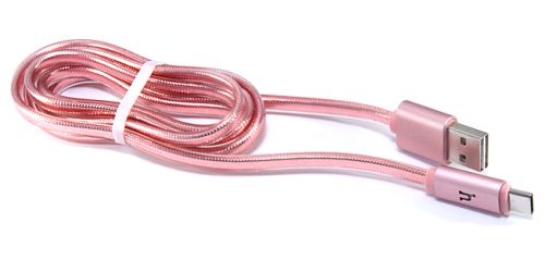 Кабель USB Type-C HOCO UPL12 Metal Jelly Knitted розовое золото оптом, в розницу Центр Компаньон фото 3