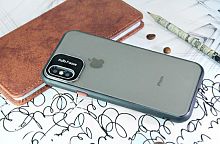 Чехол-накладка для iPhone XS Max METAL LENS TPU+PC черный - фото