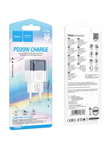 СЗУ Type-C HOCO C125A 3A PD20W прозрачно-голубой - оптовая продажа фото 5 СЗУ Type-C HOCO C125A 3A PD20W прозрачно-голубой - фото фото 5