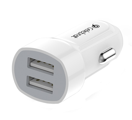 АЗУ USB 2.1A 2 USB порт CELEBRAT CC02 белый - оптовая продажа АЗУ USB 2.1A 2 USB порт CELEBRAT CC02 белый - фото