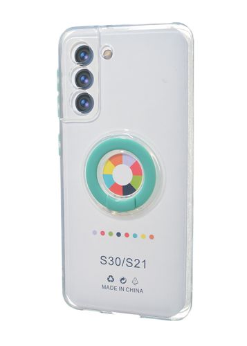 Чехол-накладка для Samsung G991F S21 NEW RING TPU бирюзовый оптом, в розницу Центр Компаньон фото 2