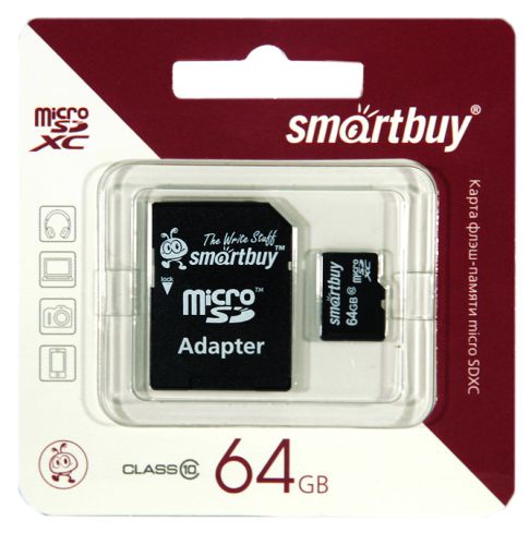 Карта памяти MicroSDХС 64GB Класс 10 Smart Buy адаптер оптом, в розницу Центр Компаньон фото 2