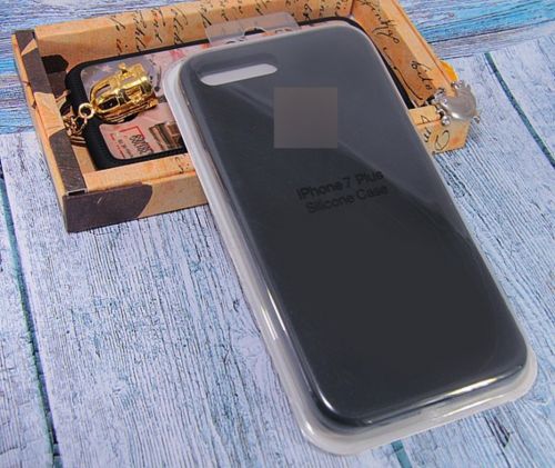 Чехол-накладка для iPhone 7/8 Plus SILICONE CASE закрытый (18) черный - фото