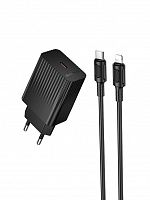 СЗУ Type-C BOROFONE BAS73A Source 3A PD20W кабель Apple 8Pin черный - фото