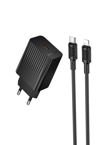 СЗУ Type-C BOROFONE BAS73A Source 3A PD20W кабель Apple 8Pin черный - оптовая продажа СЗУ Type-C BOROFONE BAS73A Source 3A PD20W кабель Apple 8Pin черный - фото