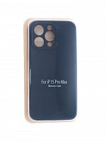 Чехол-накладка для iPhone 15 Pro Max VEGLAS SILICONE CASE Защита камеры темно-синий (8) - фото